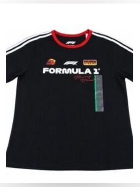 NWT-XL Formula 1 Black Racing Logo Tee with Red Trim